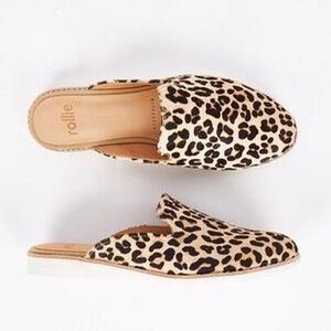 Rolie Leopard Print Haircalf Mule Flats – Slip On Loafers